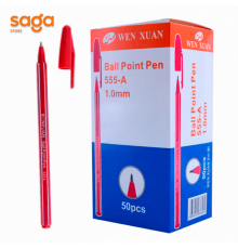 Ручка шариковая 555-А красный 1.0мм 50шт