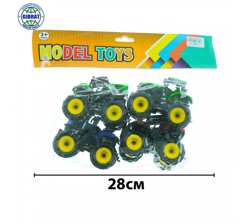 Машина Трактор в пакете-4шт, 6619-12