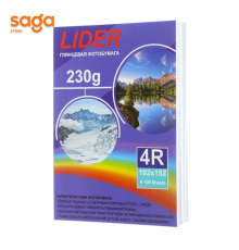 Глянцевая фотобумага односторонняя, А5 (10*15см) 230гр LIDER 1/100/48