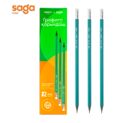 Карандаши чернографитные "SAGA", в пачке 12/6/240 3312.