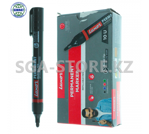 Маркер перманентный "Luxor", черный, 1222.