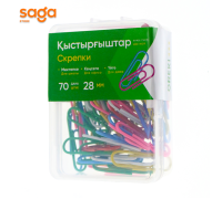 Скрепки 28мм ON-1543 канцелярские разноцветные в пластиковой коробке 1/240