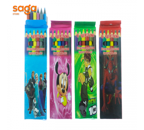 Цветные карандаши 6цв twst 987-6 191062-6