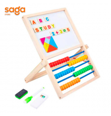 Доска мольберт магнитно-меловая, деревянная, 92804.