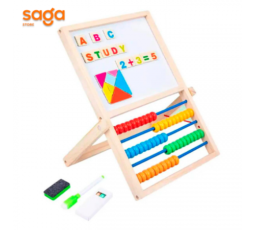 Доска мольберт магнитно-меловая, деревянная, 92804.