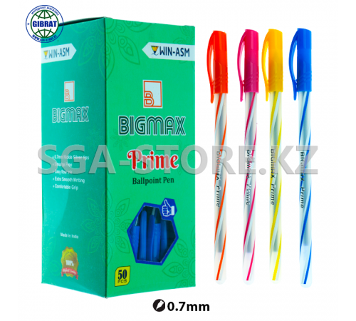 Ручка шариковая «BIGMAX Prime», в коробке-50-шт, 0,7мм.
