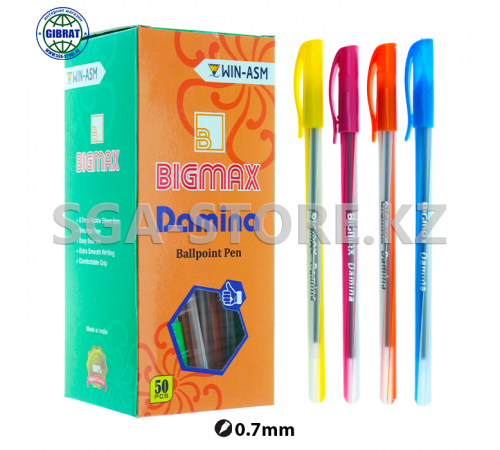 Ручка шариковая «BIGMAX Damina», в коробке-50-шт, 0,7мм.