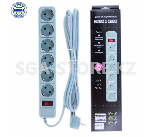 Сетевой фильтр 3 метров, 6 розеток, 314