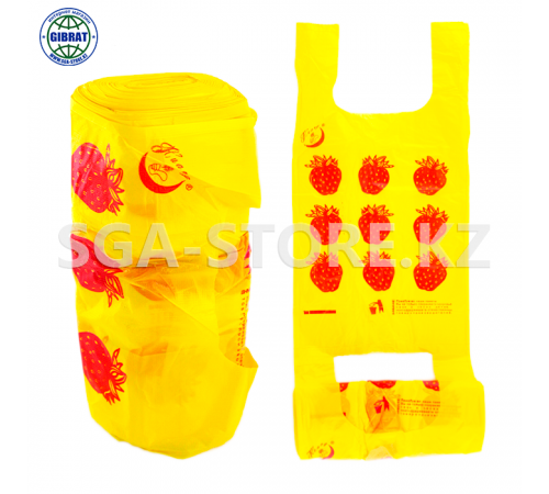 Пакет/Майка "Клубника-Хуан", в мешке-90 рулонов, 2-нан/200*380мм, 195гр.