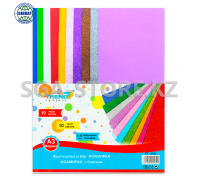 Фоамиран с блеском, формат-А3, 10 цветов, 1,5мм толщина.