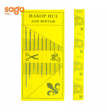 Набор игл для шитья, в листе-4 пачек, в пачке-9шт.