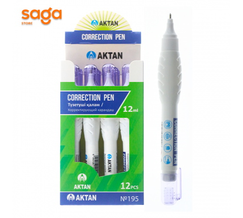 Корректирующий ручка/Штрих "Актан", 12мл, в блоке-12шт. 195