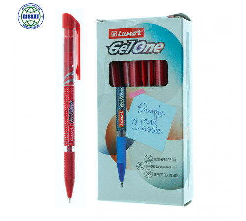 Ручка гелевая GeiOne, 0,6мм, красный, 19353.