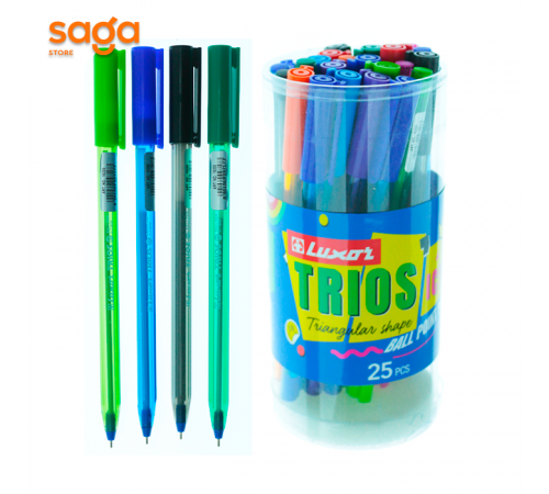 Ручка шариковая Luxor Trios ICY, синий. 16200. 25x