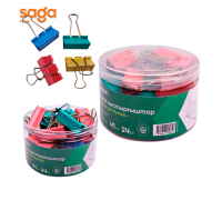 Зажимы 41мм ON-4217-C 1/48 для бумаг разноцветные блоке-24шт.