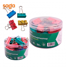 Зажимы 41мм ON-4217-C 1/48 для бумаг разноцветные блоке-24шт.