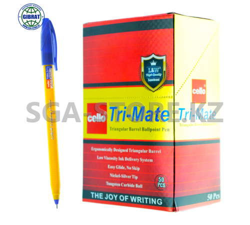 Ручка шариковая "Tri-Mate", 1.0мм, синий, в коробке-50шт.