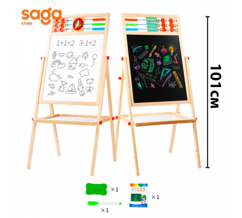 Доска мольберт магнитно-меловая, деревянная, 92802.