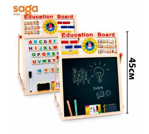 Доска мольберт магнитно-меловая, деревянная, 92803.