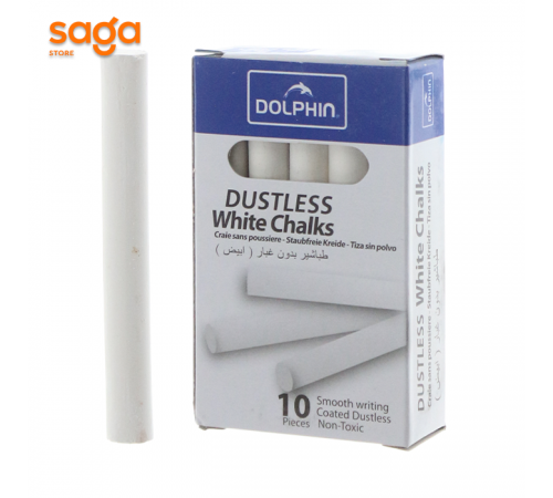 Мел школьный "DOLPHIN", цвет-белый, в упаковке-10шт.