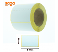 Термоэтикетки размер-58*30мм (желтый) 12/60 для термопринтера и весов