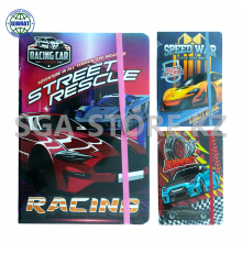 Блокнот на резинке "RACING CAR", А5, в клетку, 707-13