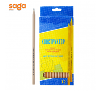 Карандаши Конструктор 109-12 простые чернографитные 1/12/240