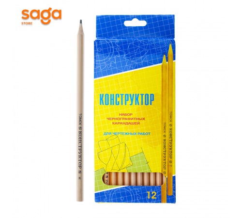 Карандаши Конструктор 109-12 простые чернографитные 1/12/240