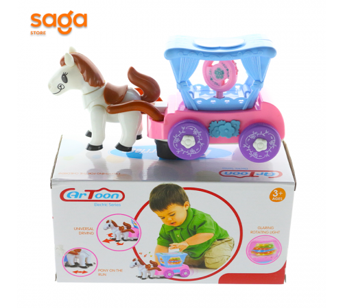 Музыкальная карета с лошадкой.24*12*10см.1/72 HD928