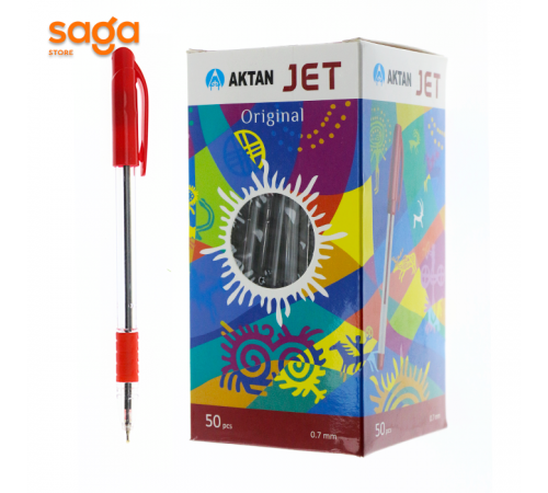 Ручка шариковая Актан JET" красный, 1.0мм, в упаковке-50шт.