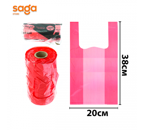 Пакет/Майка с ручками Шейх, в мешке 24 рулонов, 2-нан/200х380мм, 1000гр.