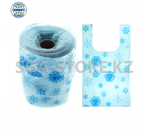 Пакет/Майка с ручками Снежок, в мешке 18 рулонов, 2-нан/200х320мм.