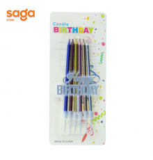 Свечи (BIRTHDAY радуга хром 6шт) для торта 1/360 3568.