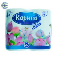 Туалетная бумага Карина, 2 слоя, в упаковке 4шт.