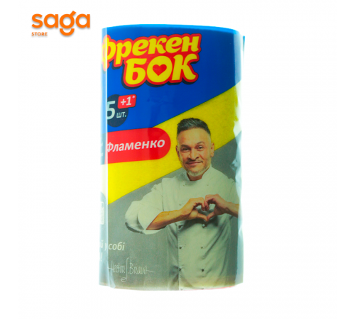 Губка для мытья посуды и уборки помещений Губка Фрекен Бок , в упаковке-6шт.