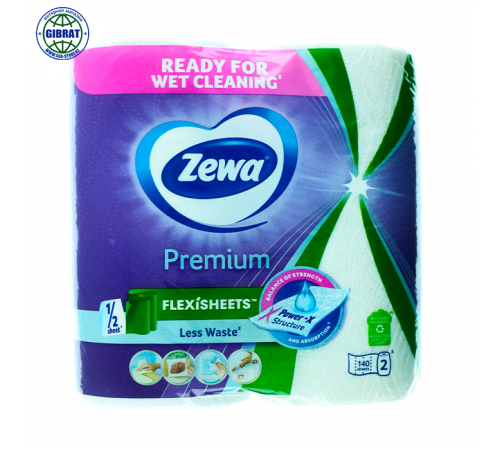 Бумажное полотенца Zewa, 3 слоя, в наборе-2 рулона.