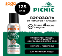 Аэрозоль от комаров bio active PICNIC 125мл