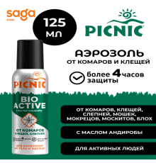 Аэрозоль от комаров bio active PICNIC 125мл