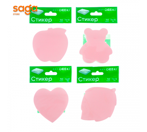 Бумага для записей/стикеры Фигурки 76*76мм, 100л. 6010