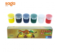 Краска гуашь "ГЕПАРД" 6цветов, 004. 1/20/120