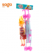 Кукла с коляской простая 226-124.