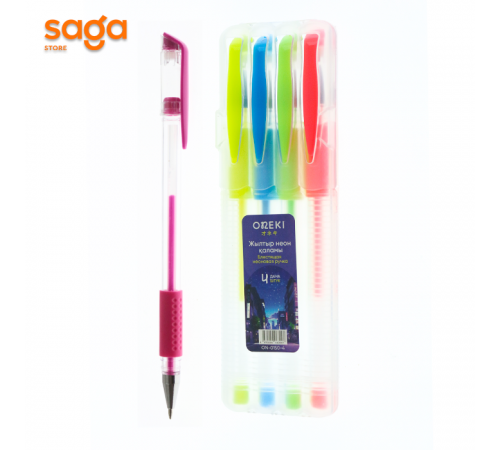 Ручка блеска неон 4цв ON-0150-4 цена за 4шт