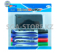 Набор маркеров для доски с губкой, стираемые, 4+1 CL 680 (62-29)