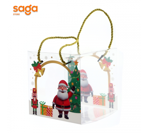 Пакет подарочный прозрачный  (новый год) 15*15*15см