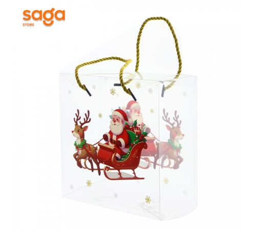 Пакет подарочный прозрачный  (новый год) 20*9*20см
