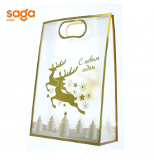Пакет подарочный прозрачный  (новый год) 24*35*10см