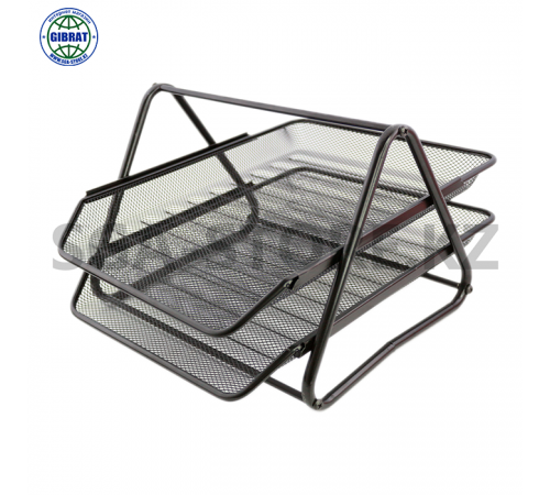 Лоток горизонтальный, металлический, 2-секций.