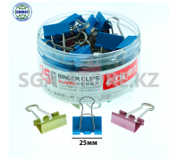 Зажимы для бумаг разноцветные, 25мм, DL 6064, в блоке-48шт.