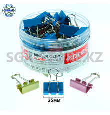 Зажимы для бумаг разноцветные, 25мм, DL 6064, в блоке-48шт.