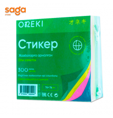 Бумага для записей/стикеры 300 листов, 76*76мм, 5цв.
